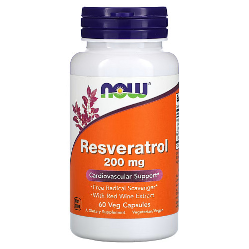 Фото NOW Resveratrol 200 mg 60 капсул
