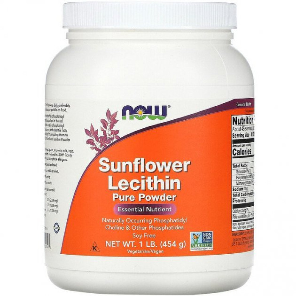 NOW Sunflower Lecithin Powder 454 грамма
