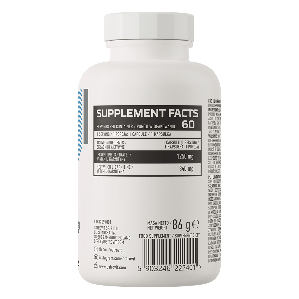 OstroVit L-Carnitine 1250 mg 60 капсул
