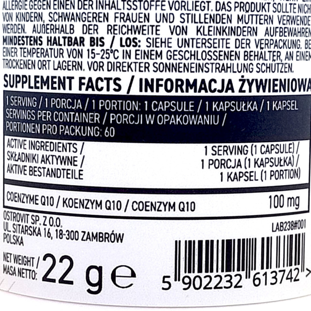 OstroVit Ubichinon Q10 100 mg 60 капсул