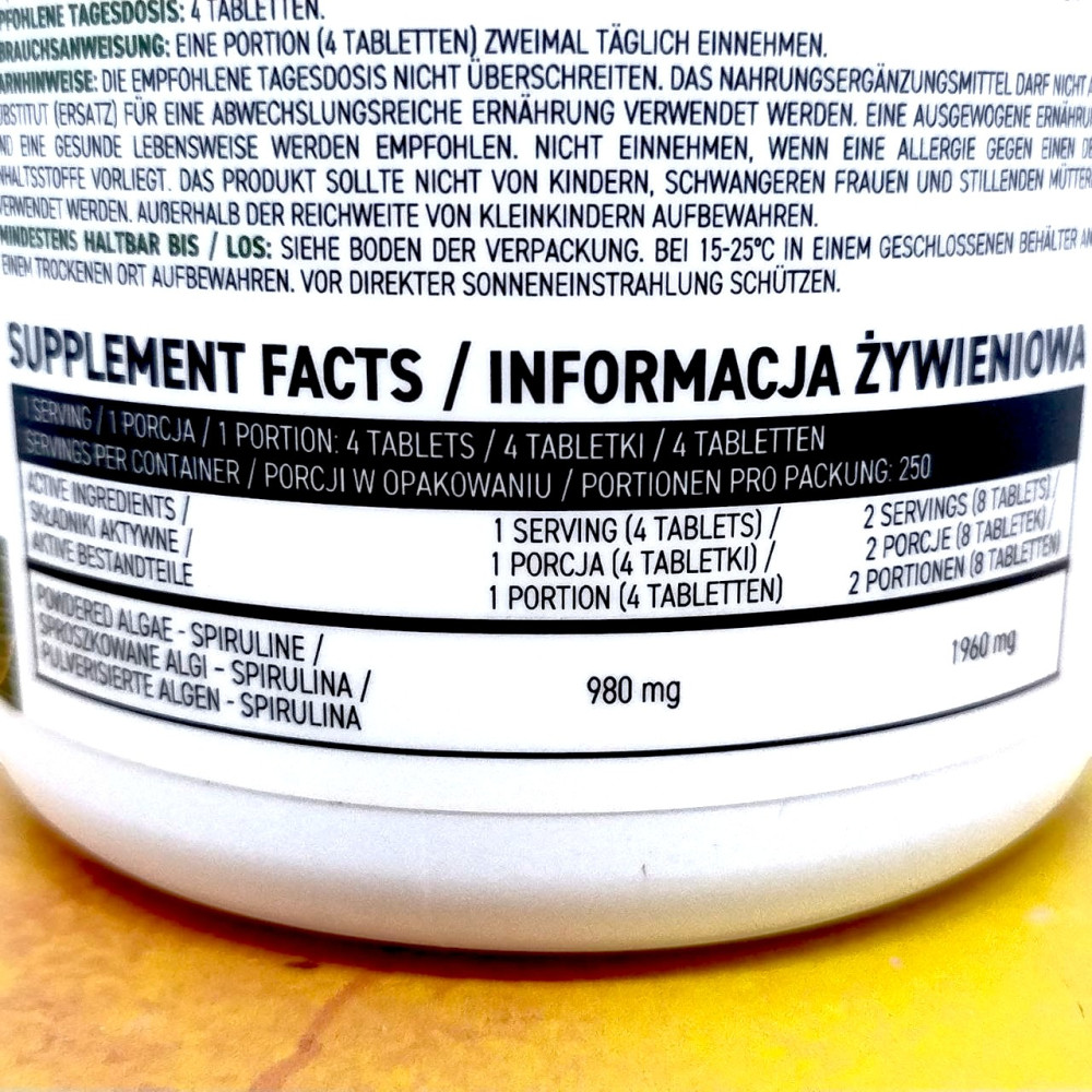 OstroVit Spiruline 1000 таблеток