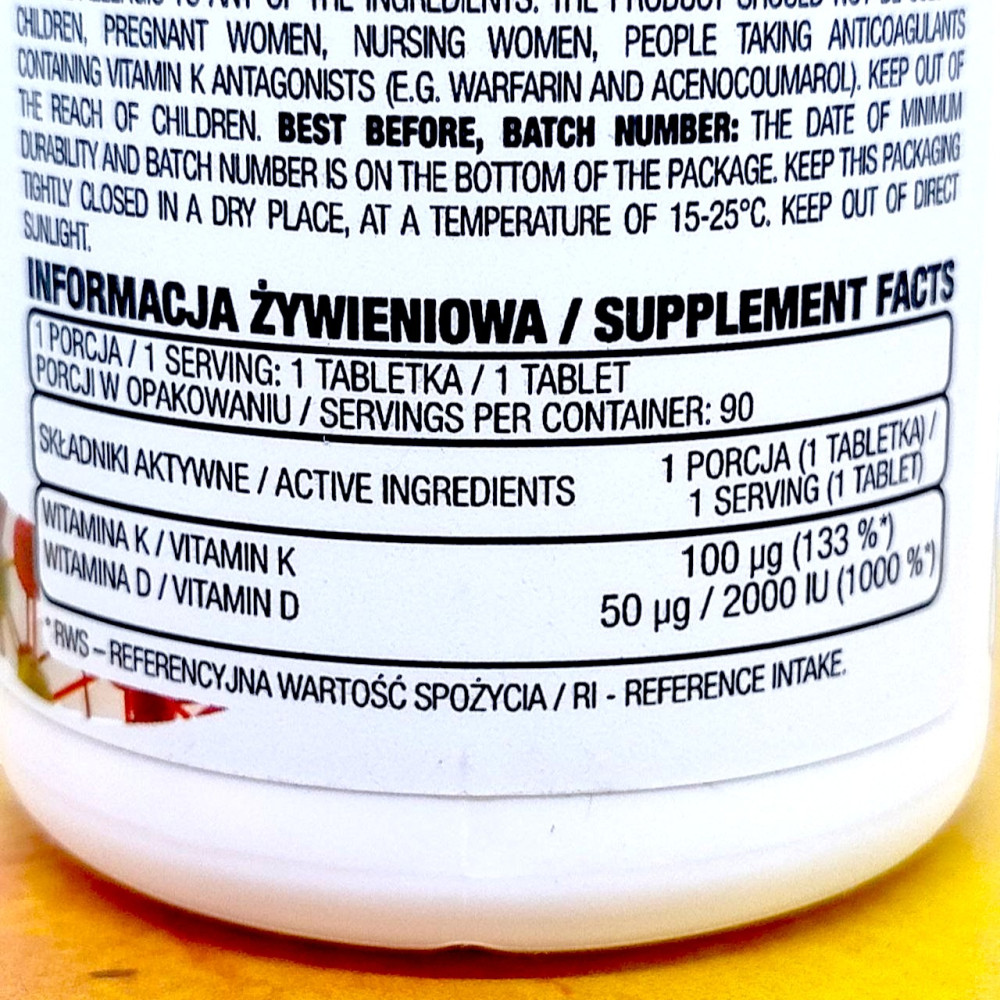 OstroVit Vitamin D3 + K2 90 таблеток/капсул