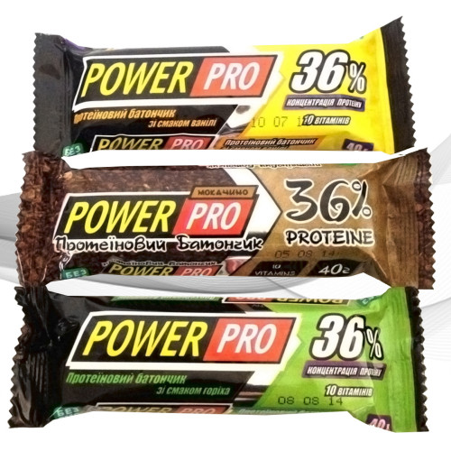 Фото Протеїнові батончики Power Pro Protein 36%