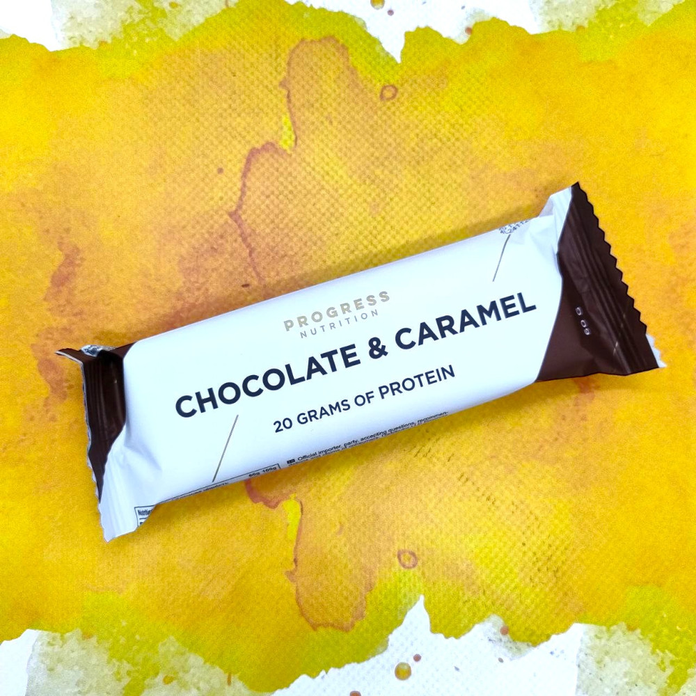 Progress Nutrition Protein Bar 12 батончиков по 60 грамм, Chocolate-Caramel (шоколад с карамелью)