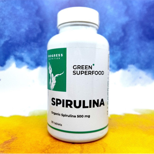 Фото Progress Nutrition Spirulina 500 mg 90 таблеток