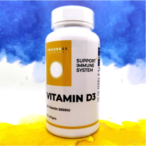 Фото Progress Nutrition Vitamin D3 2000 МО 90 капсул