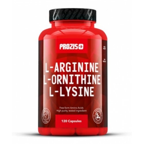 Фото Prozis L-Arginine L-Ornithine L-Lysine 120 капсул, аргинин орнитин лизин