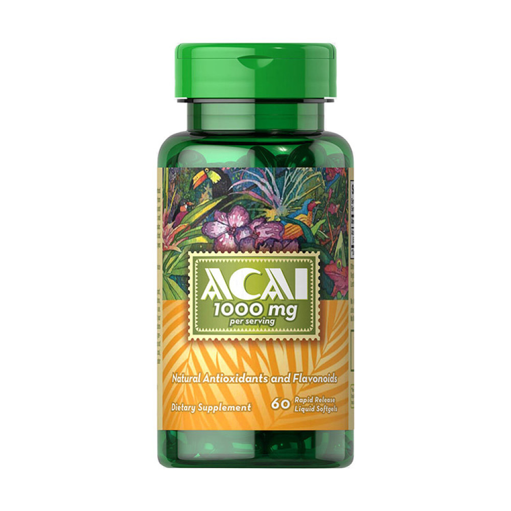 Puritan's Pride Acai 1000 mg 60 капсул