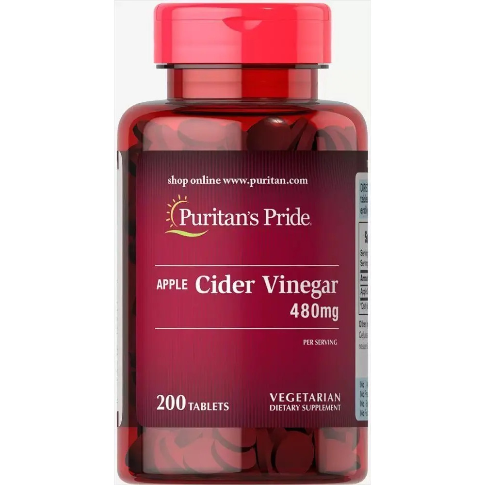 Puritan's Pride Apple Cider Vinegar 480 мг 200 таблеток