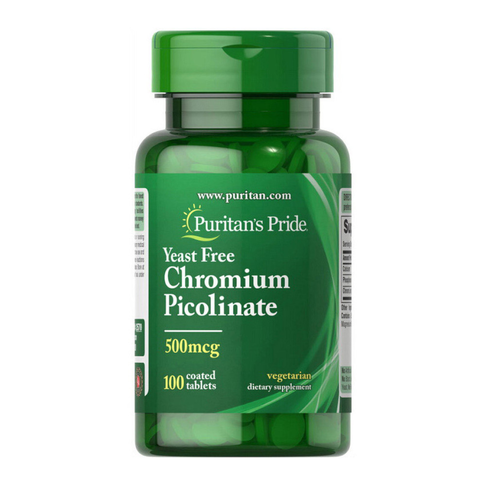 Puritan's Pride Chromium Picolinate 500 mcg Yeast Free 100 таблеток