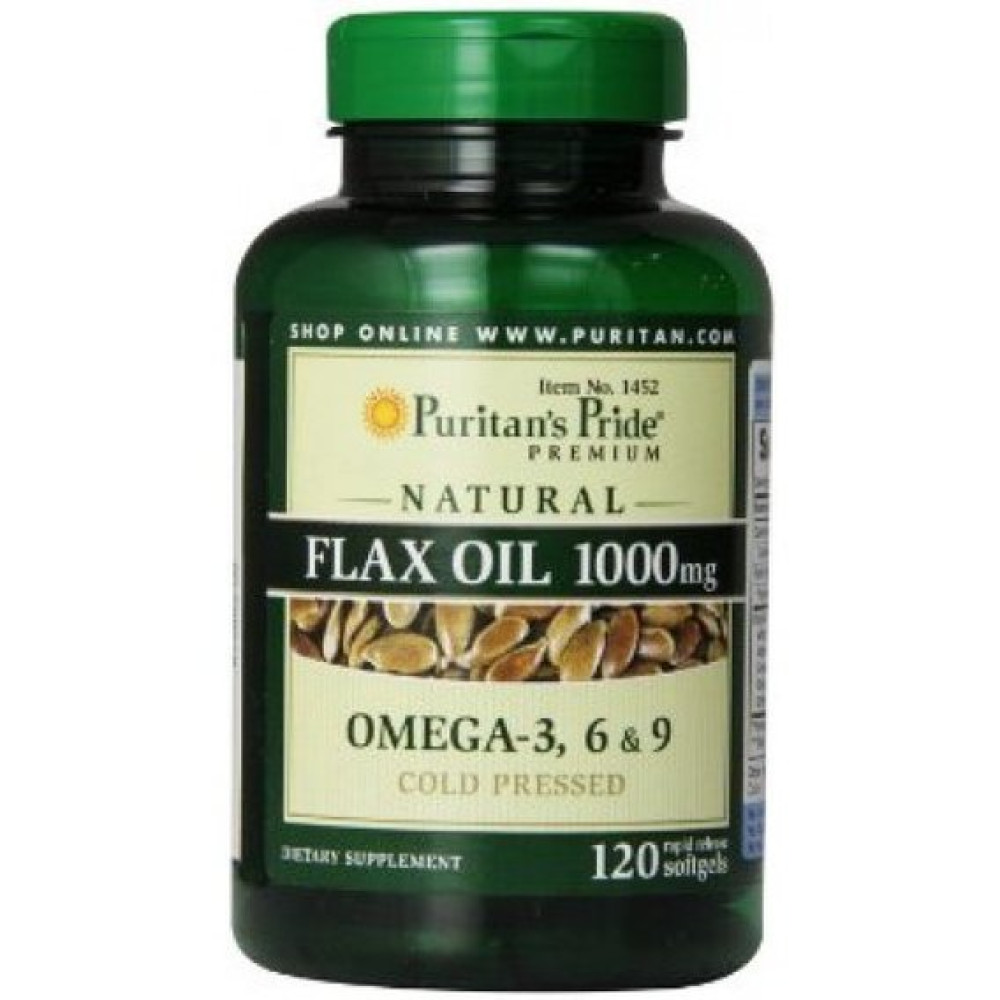 Puritans Pride Flax Oil Omega 3-6-9 120 капсул