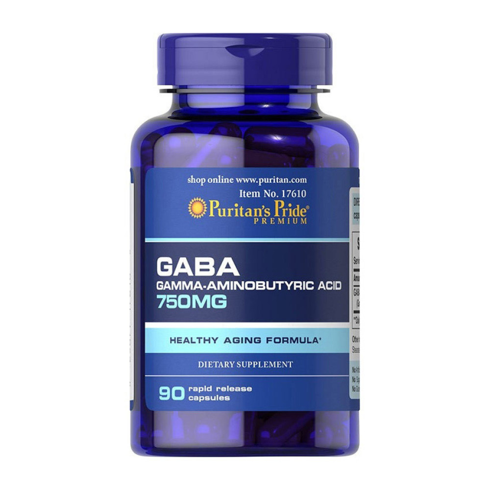 Puritan's Pride GABA (Gamma Aminobutyric Acid) 750 mg 90 капсул