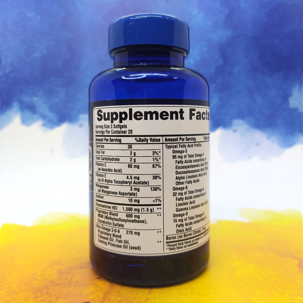 Puritan's Pride Glucosamine Chondroitin MSM With Omega 3,6,9 60 капсул