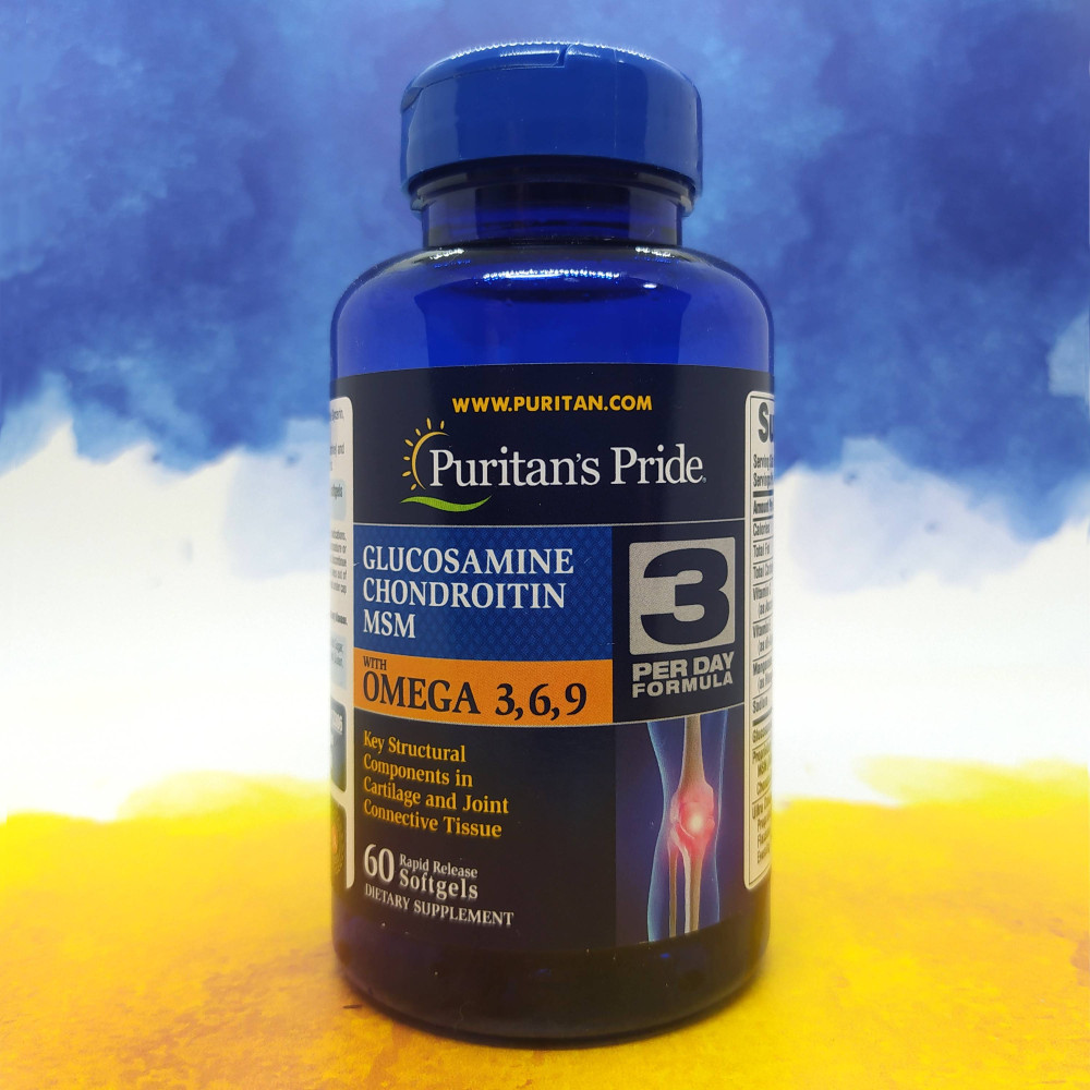 Puritan's Pride Glucosamine Chondroitin MSM With Omega 3,6,9 60 капсул