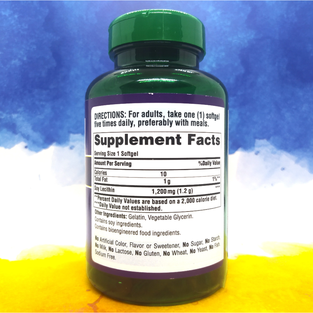 Puritan's Pride Soy Lecithin 1200 mg 100 капсул
