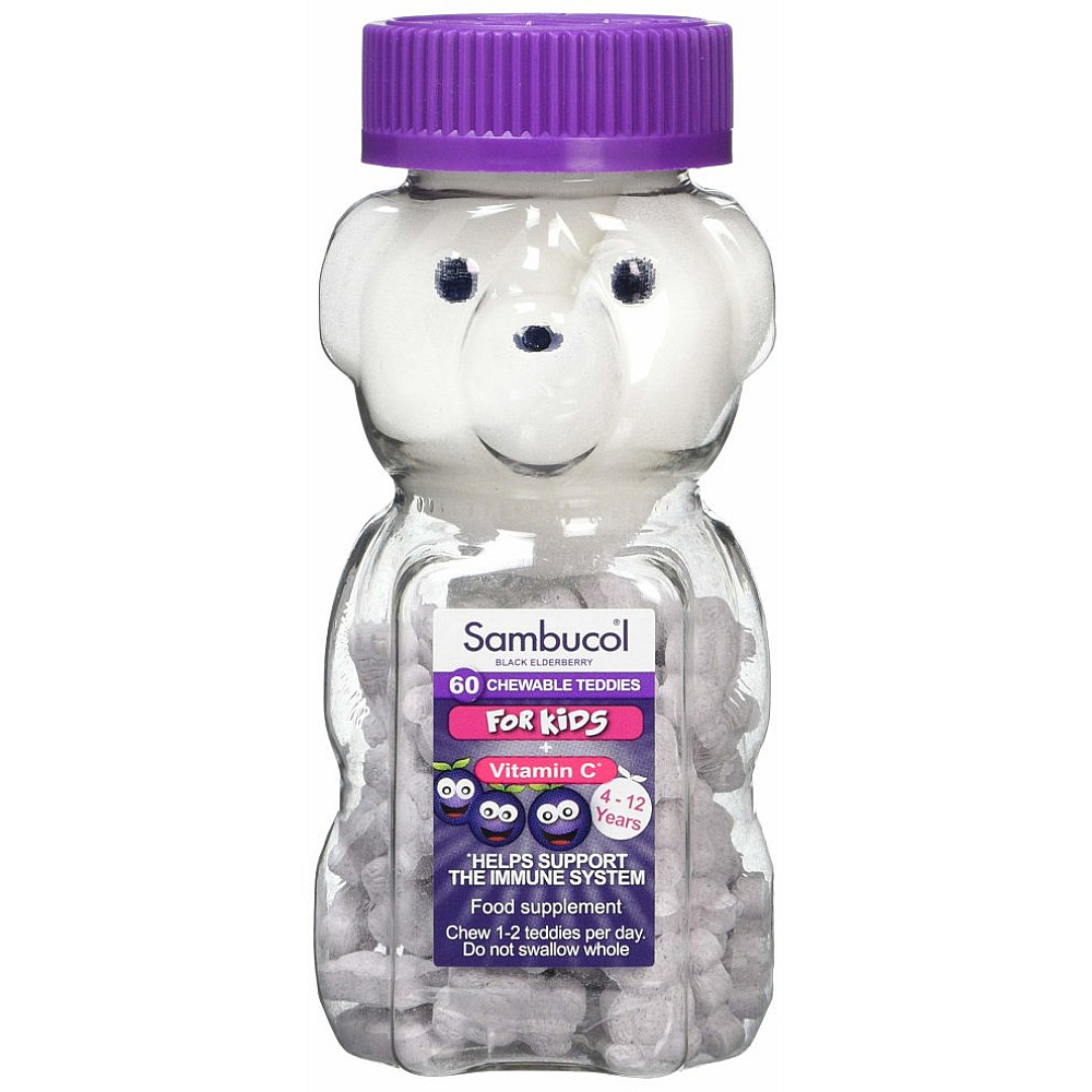 Sambucol Black Elderberry Chewable Teddies For Kids + Vitamin C
