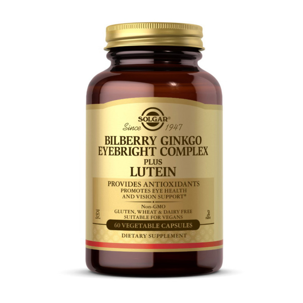 Solgar Bilberry Ginkgo Eyebright Complex plus Lutein 60 капсул