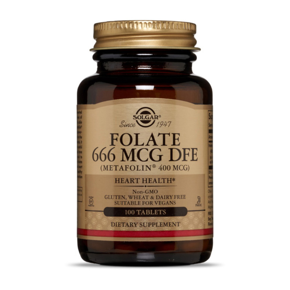 Solgar Folate 666 mcg DFE (Metafolin 400 mcg)