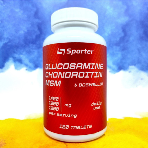 Фото Sporter Glucosamine Chondritin MSM + Boswellia 120 таблеток