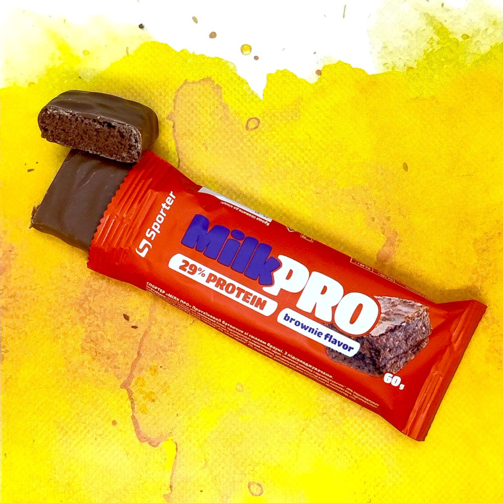 Sporter Milk Pro 29% Protein 60 грамм 10 батончиков по 60 грамм, Chocolate Brownie (шоколадное пироженное)