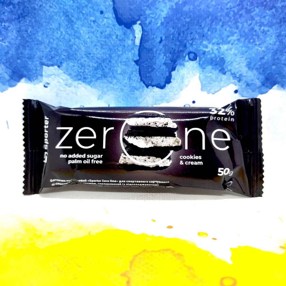 Sporter Zero One 10 батончиків по 50 грам, Cookie & Cream (печиво з кремом)