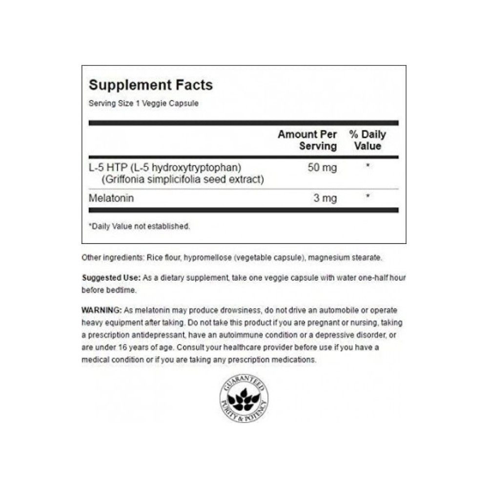Swanson 5-HTP & Melatonin 30 капсул