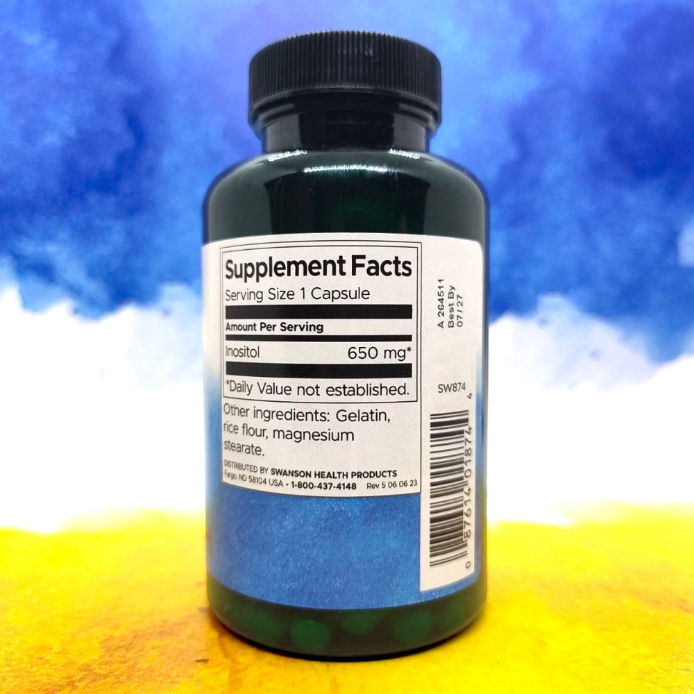 Swanson Inositol 650 mg 100 капсул