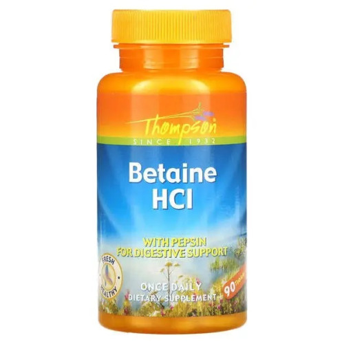 Фото Thompson Betaine HCL with pepsin 90 таблеток