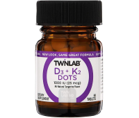 Twinlab D3 Dots + K2 All-Natural Tangerine 1000 IU (25 mcg)