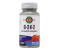 KAL D-3 K-2 Red Raspberry 1000 IU / 45 mcg MK-7