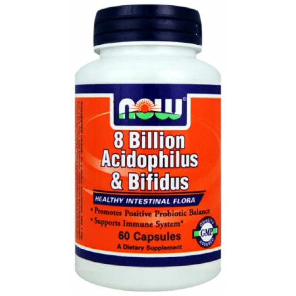 NOW 8 Billion Acidophilus & Bifidus, пробіотики