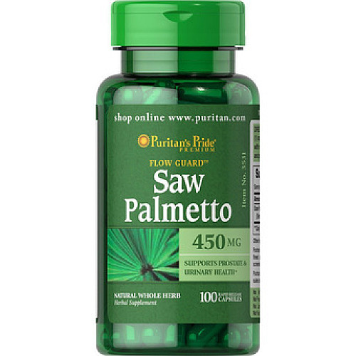 Фото Puritan's Pride Saw Palmetto 450mg, экстракт карликовой пальмы