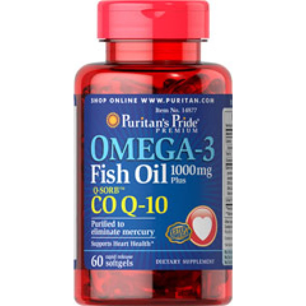 Puritan`s Pride Omega 3 Co Q-10, Риб'ячий жир+Коензим