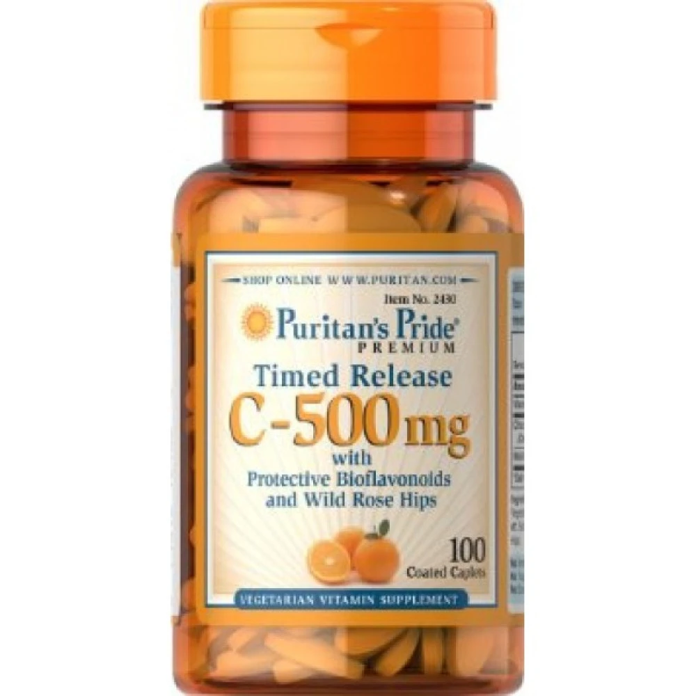 Puritan's Pride Vitamin C-500 mg з Rose Hips Time Release, вітамін ц