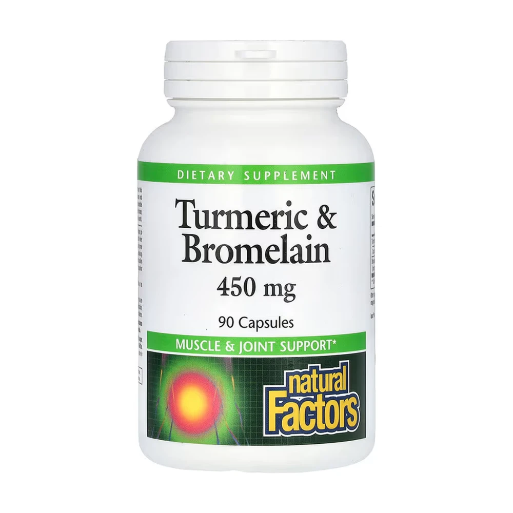 Natural Factors Turmeric & Bromelain 450mg