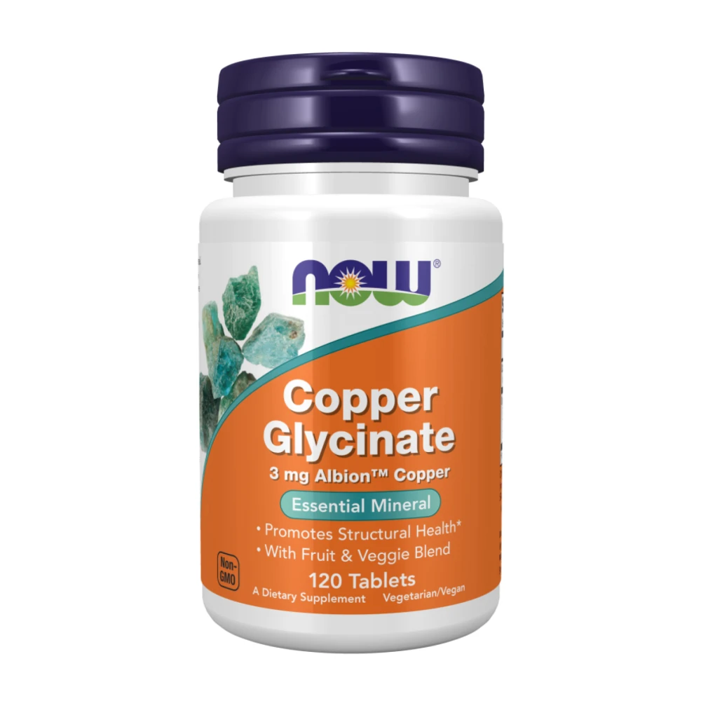 NOW Copper Glycinate 3mg 120 таблеток