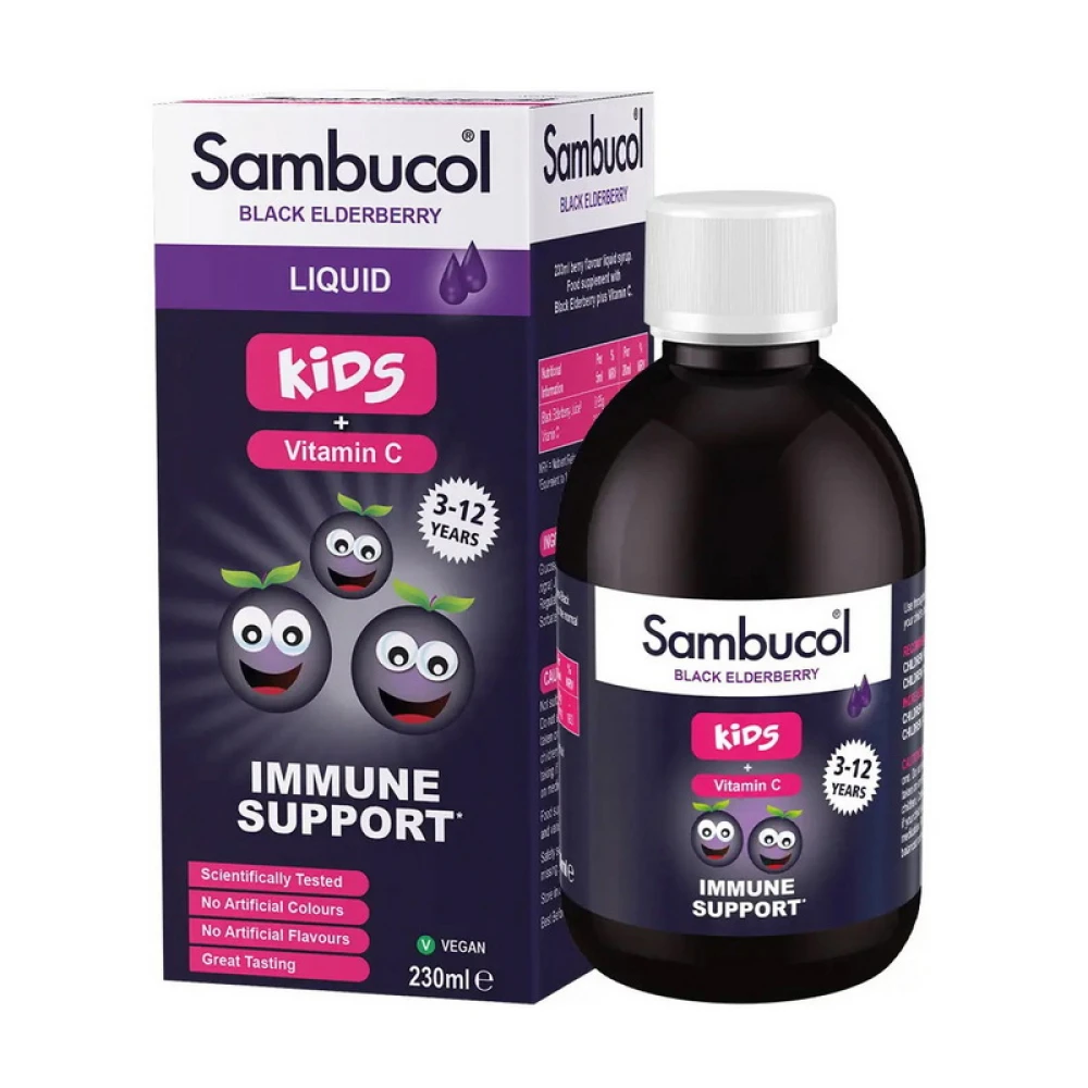 Sambucol Black Elderberry Liquid For Kids + Vitamin C