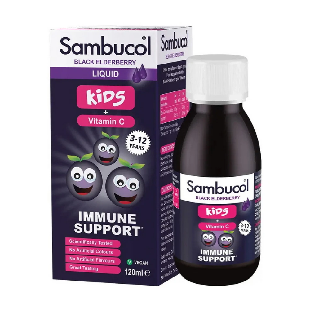 Sambucol Black Elderberry Liquid For Kids + Vitamin C