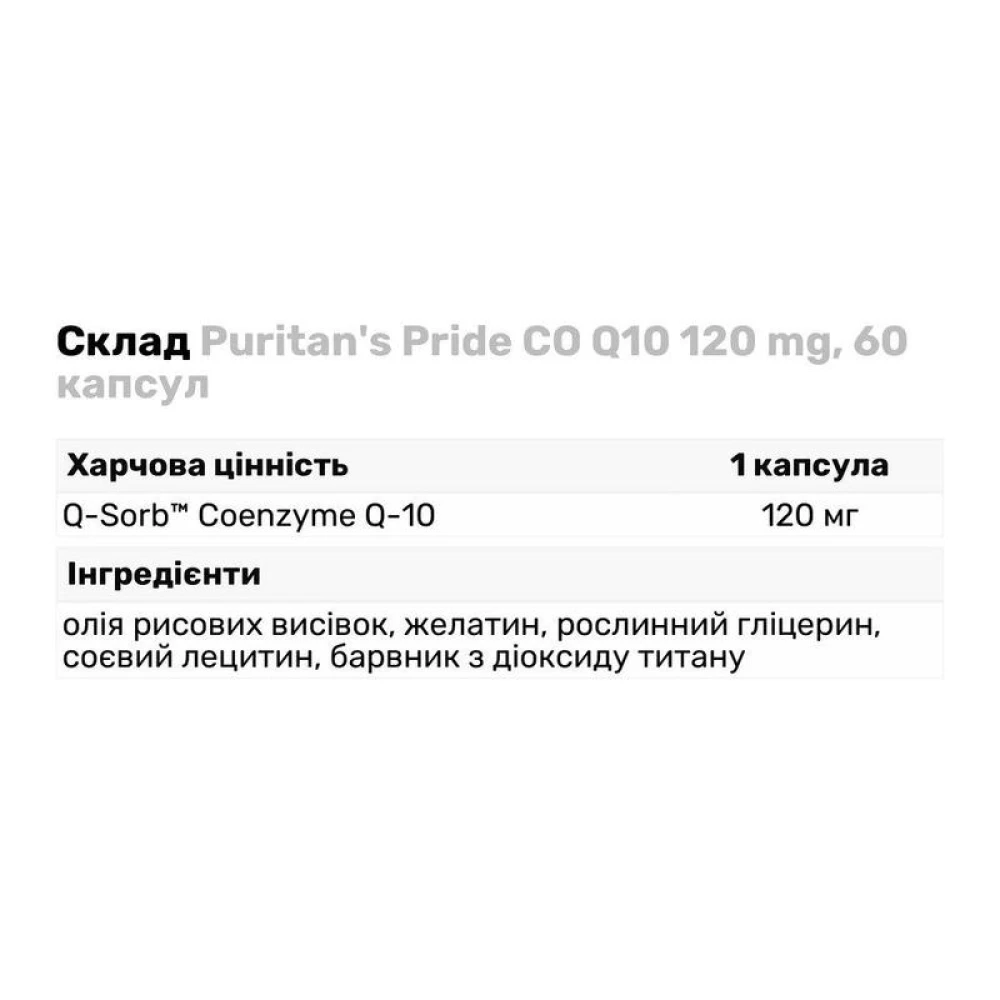 Puritan's Pride CO Q-10 120 мг 60 капсул