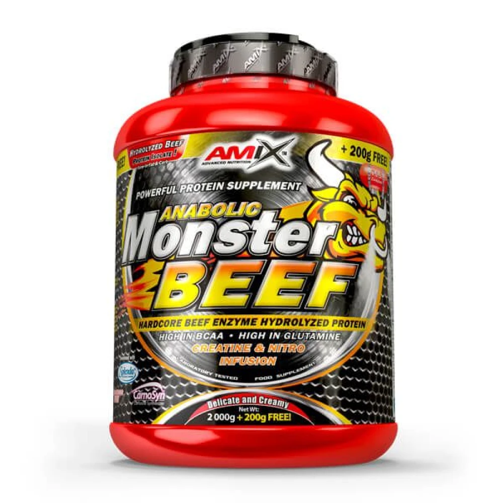 Amix Beef Protein 2200 грамм, Strawberry-Banana (клубника с бананом)