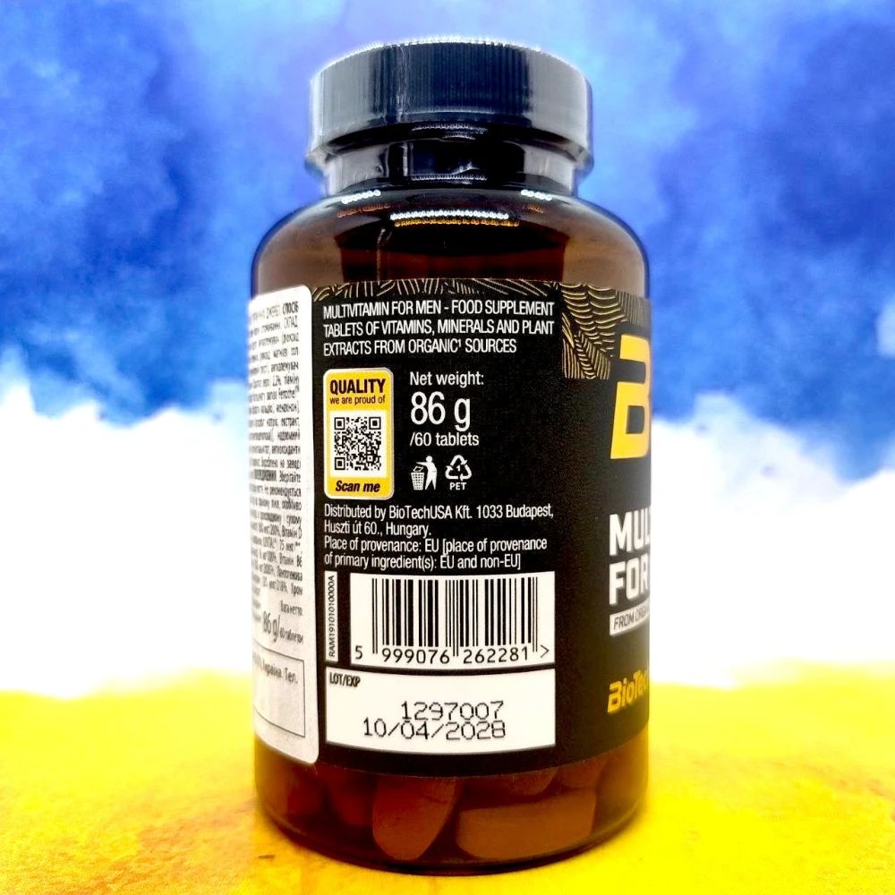 BioTech Multivitamin for Men Organic 60 таблеток