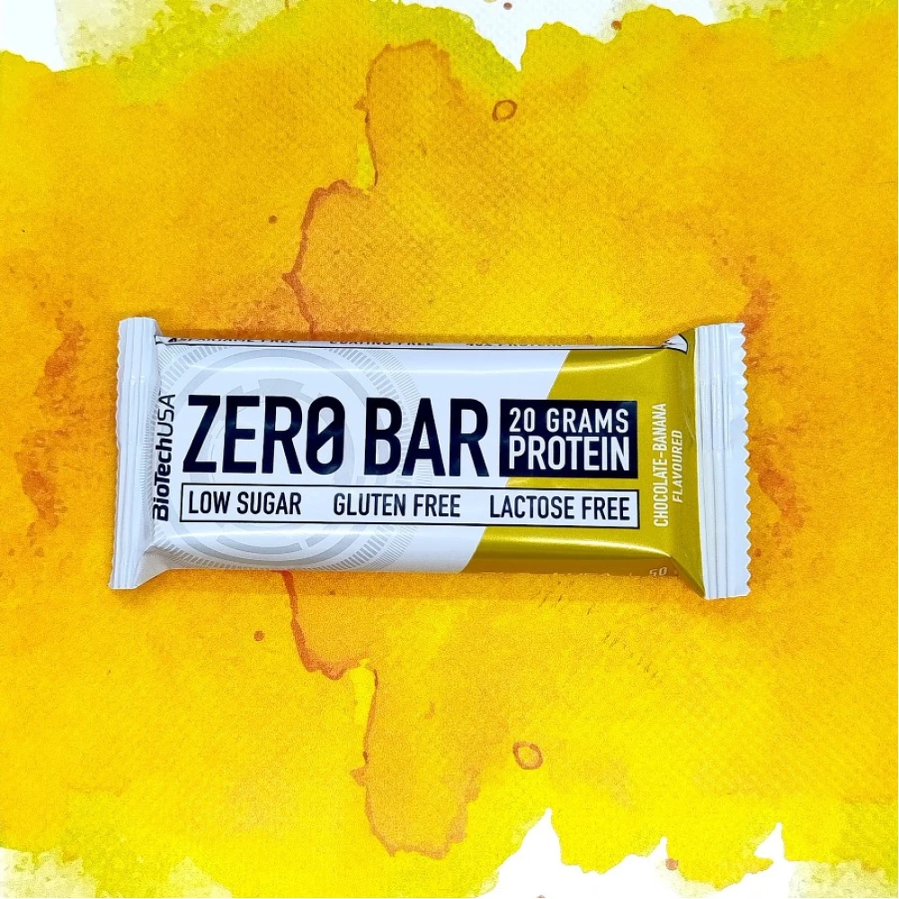 Zero Bar Biotech USA 40% Low Sugar 10 батончиков по 50 грамм, Chocolate-Banana (шоколад с бананом)