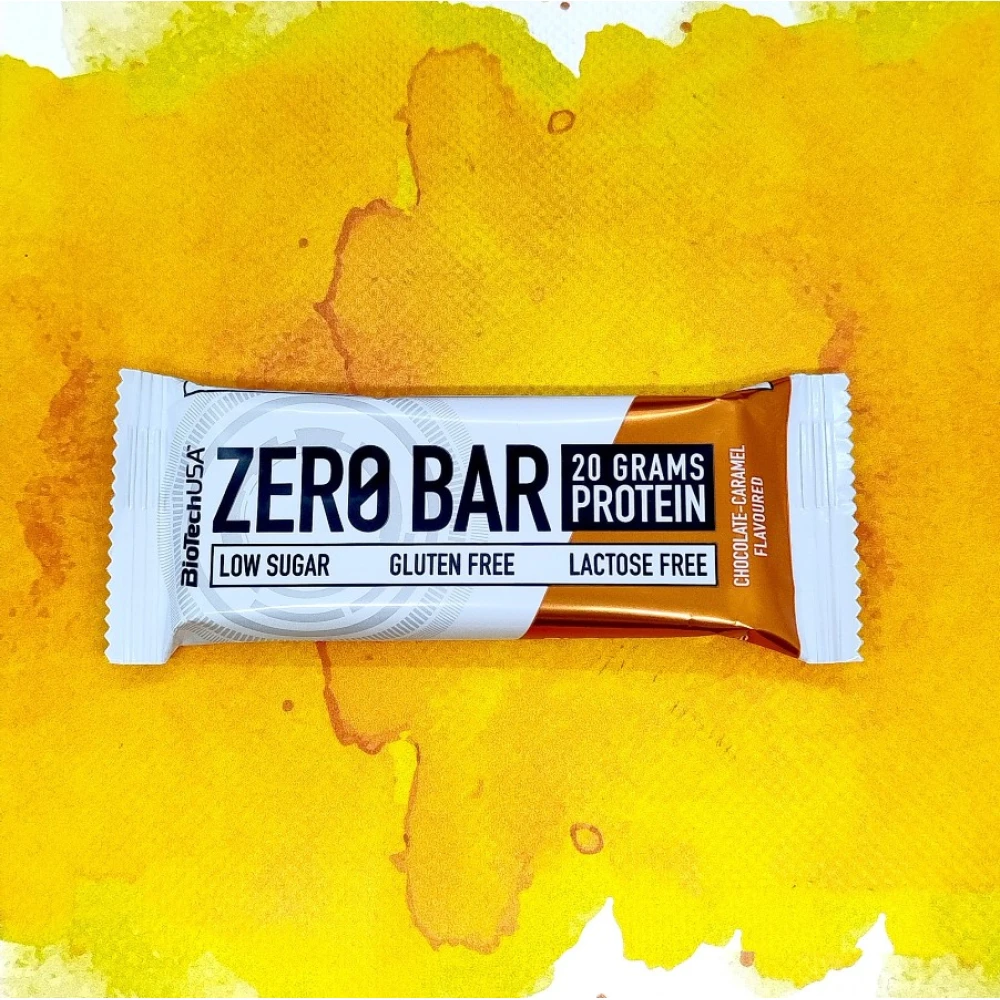 Zero Bar Biotech USA 40% Low Sugar 10 батончиков по 50 грамм, Chocolate-Caramel (шоколад с карамелью)