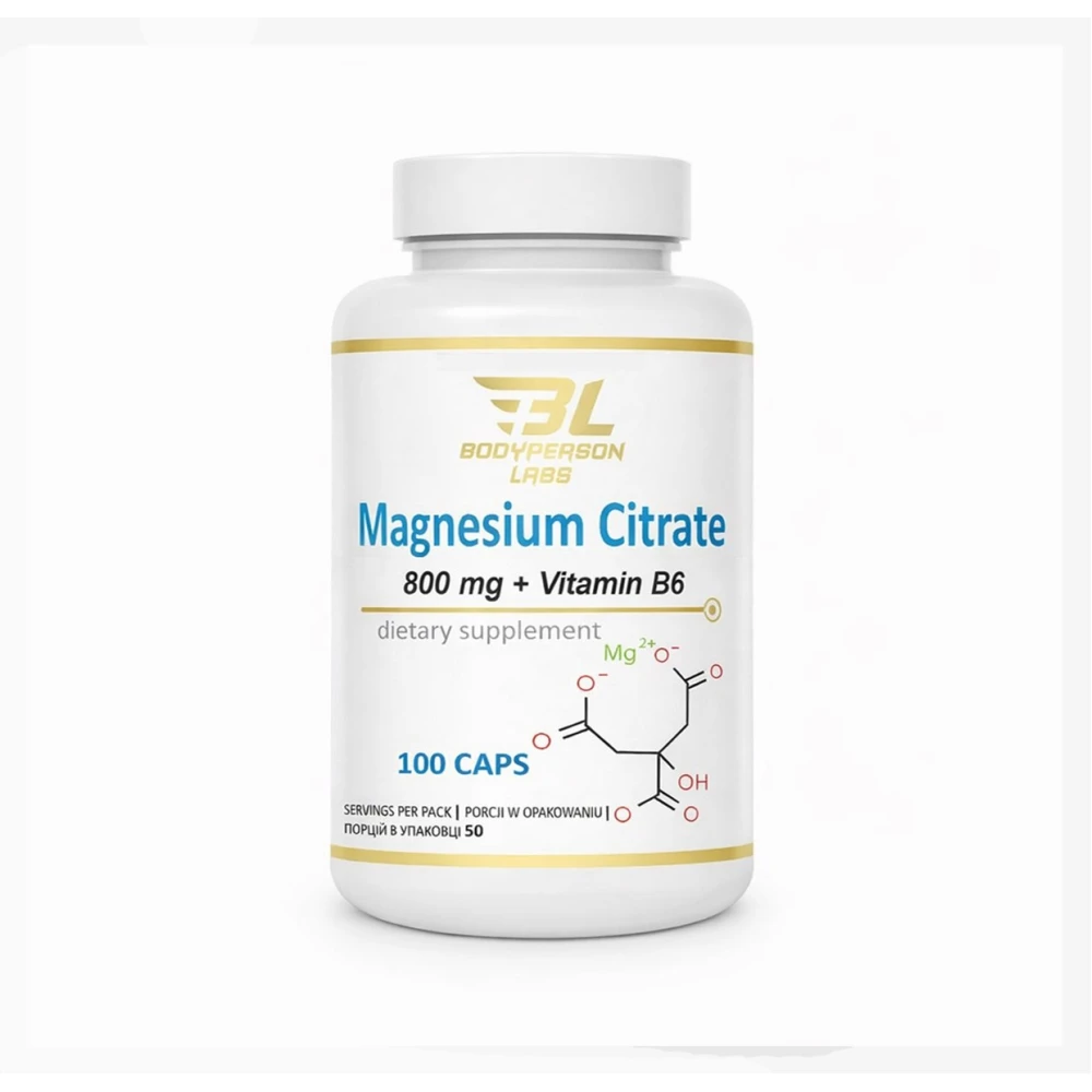 Bodyperson Labs Magnesium Citrate 800 mg + Vitamin B6 100 капсул