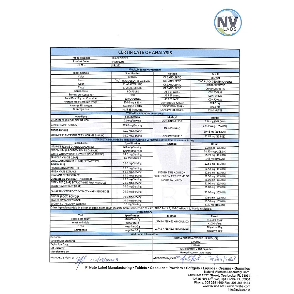 Black Spider 25 - жироспалювач чорна вдова