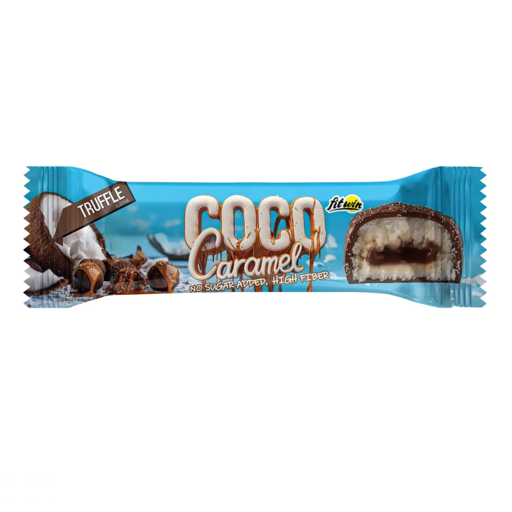 FitWin Coco Caramel - 20x40 грамм 20 батончиков по 45 грамм, Trufalie (трюфалье)