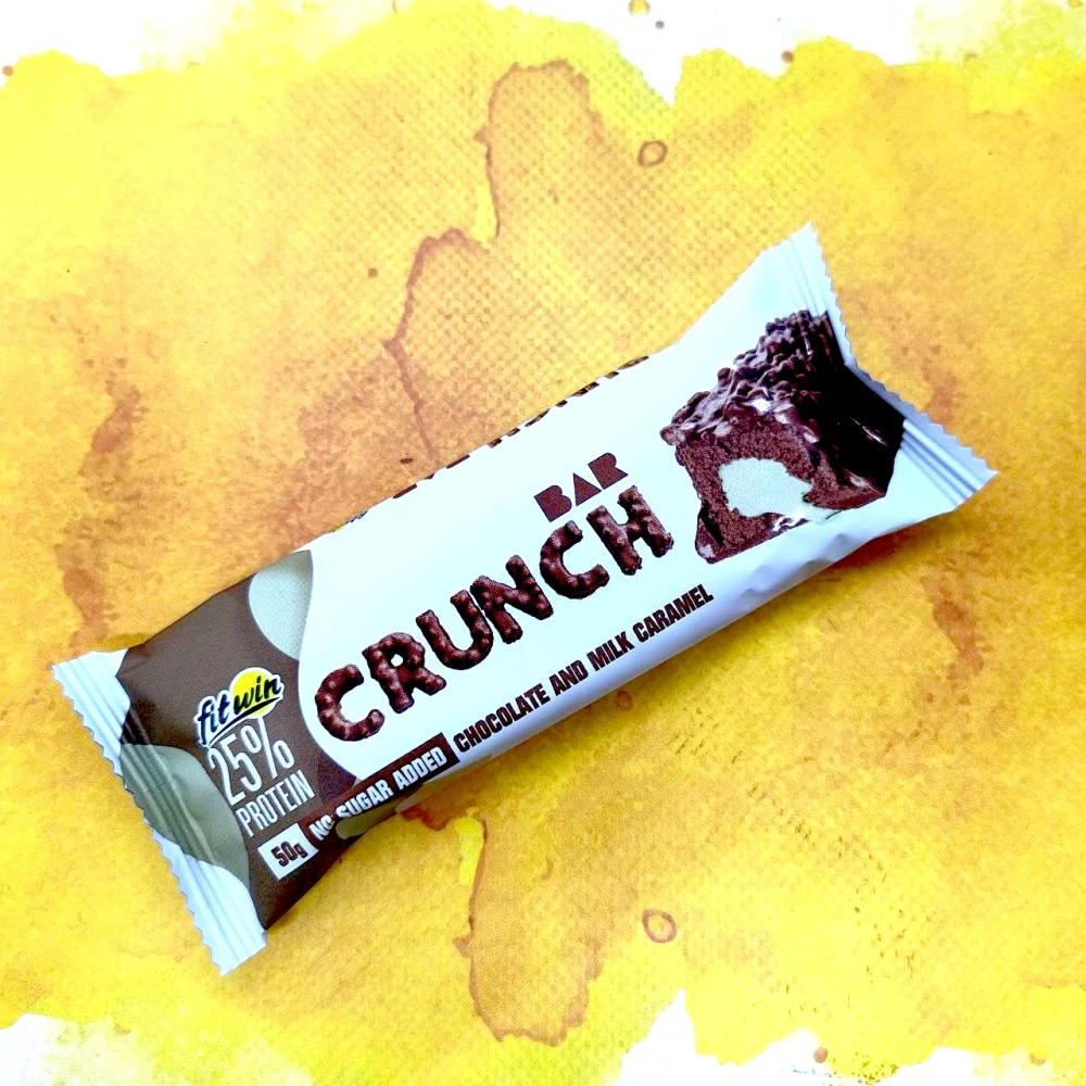 Fitwin Crunch Bar 12x50 грамм 12 батончиков по 50 грамм, Chocolate-Caramel (шоколад с карамелью)