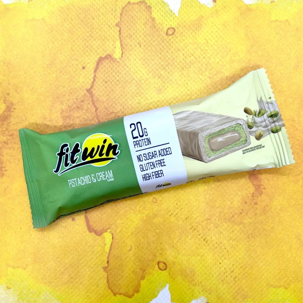 FitWin батончики 20g Protein Bar 12x60 грамм 12 батончиков по 60 грамм, Pistachio (фисташка)