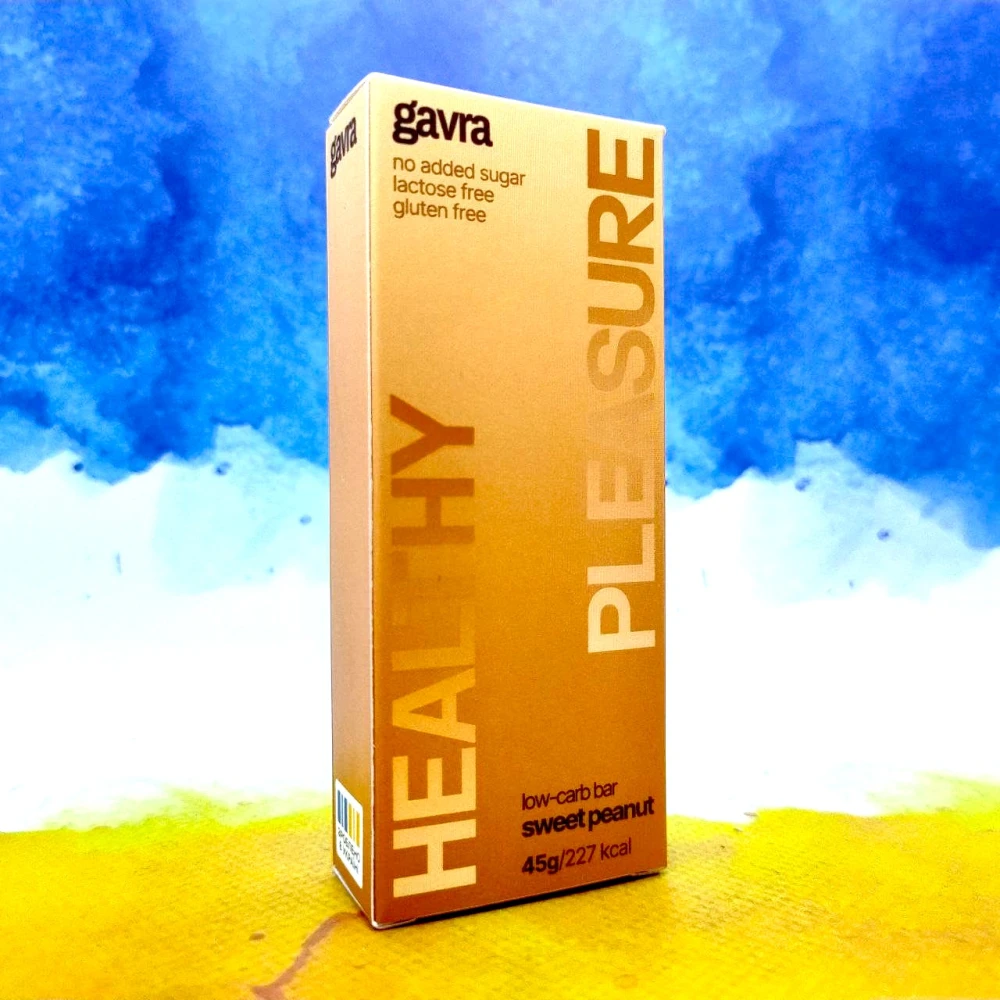 Gavra healthy snacks Low carb bar 12х45 грам 12 батончиків по 45 грам, Peanut Butter (арахісова паста)
