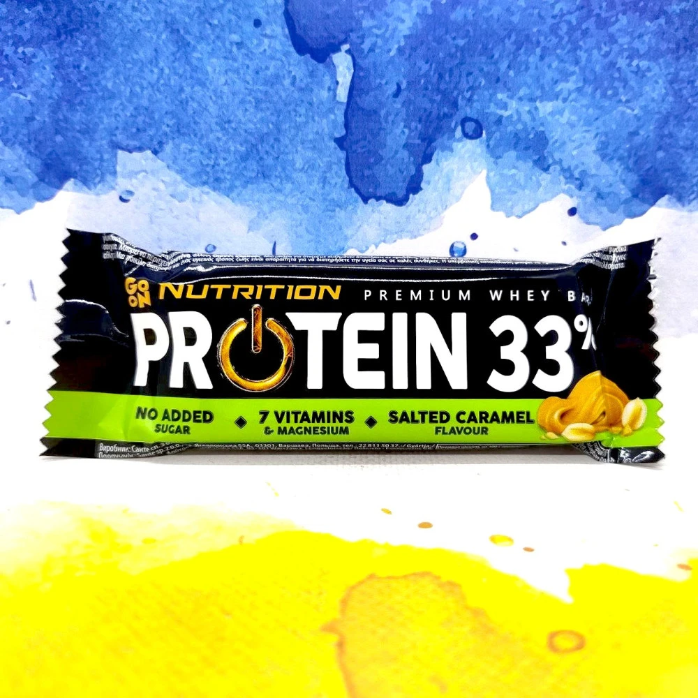 Protein 33 батончик от GoOn Nutrition 10 батончиков по 50 грамм, Salted Caramel (солёная карамель)